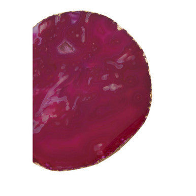 Orsina Pink Agate Coasters with Gold Edging - Set of 4 Stone Rounds
