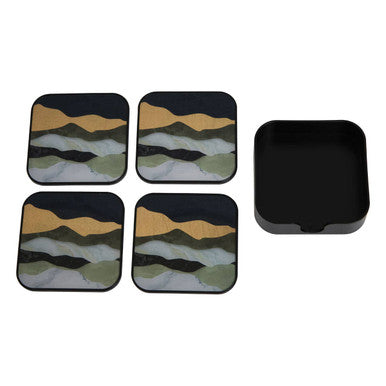 Orsina Celina Square Coasters – Set of 4 Agate-Inspired Abstract Decor