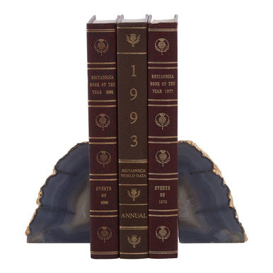 Orsina Agata Grey and Gold Agate Bookends – Polished Stone Set