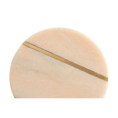 Orsina Kira Pink Marble Coasters with Gold Inlay - Set of 4 Round