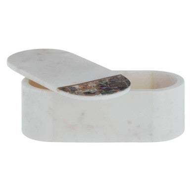 Orsina Marella Trinket Box – White Marble Jewelry & Keepsake Storage
