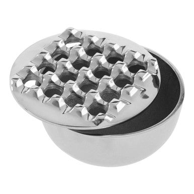 Orsina Churchill Nickel Ashtray with Removable Geometric Lid