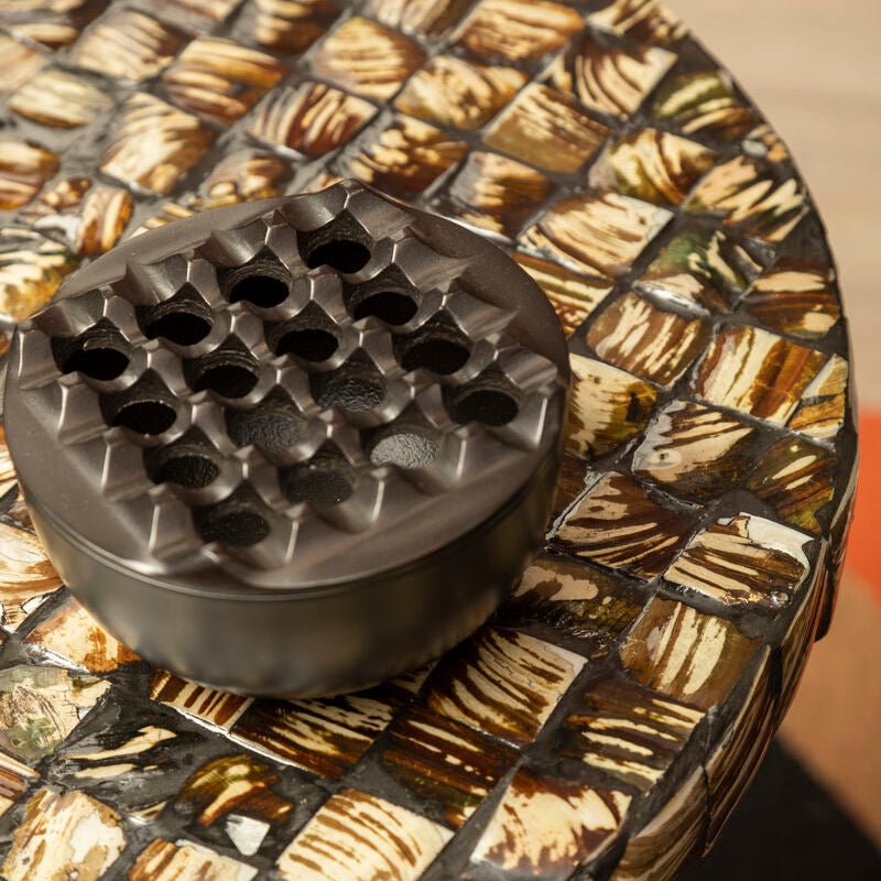 Orsina Churchill Black Nickel Ashtray – Modern Geometric Design
