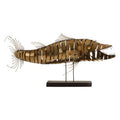 Orsina Zania Barracuda Sculpture – Gold Stainless Steel Fish Decor