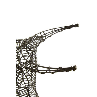 Orsina Zania Black Buffalo Head Sculpture | Modern Metal Wall Art