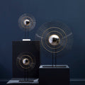 Orsina Mirano Quill Sculpture – Metallic Mirror & Marble Base