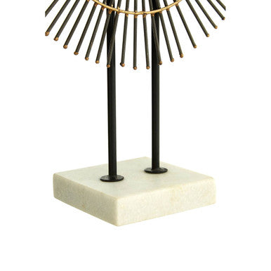 Orsina Mirano Quill Sculpture – Metallic Mirror & Marble Base