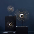 Orsina Mirano Large Quill Sculpture | Black Nickel & Gold Convex Mirror