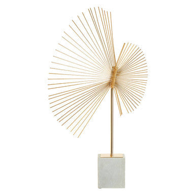 Orsina Mirano Gold Spiral Sculpture with White Marble Base