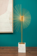 Orsina Mirano Gold Spiral Sculpture with White Marble Base
