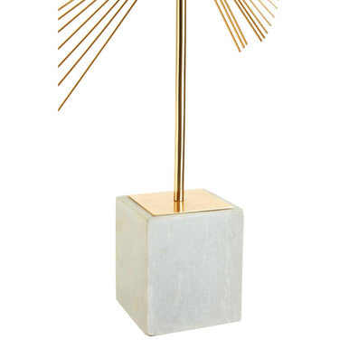 Orsina Mirano Gold Spiral Sculpture with White Marble Base