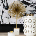 Orsina Mirano Starburst Sculpture – Gold Finish with White Marble Base