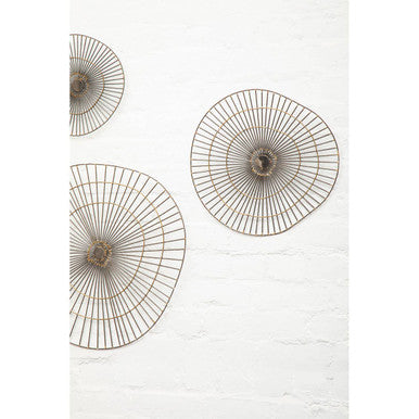 Orsina Mirano Medium Abstract Wall Art – Gold Starburst Metal Decor
