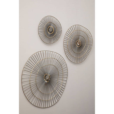 Orsina Mirano Large Abstract Wall Art – Gold Iron Sunburst Sculpture