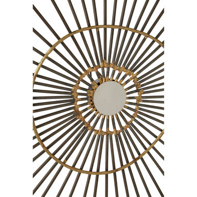 Orsina Mirano Large Abstract Wall Art – Gold Iron Sunburst Sculpture