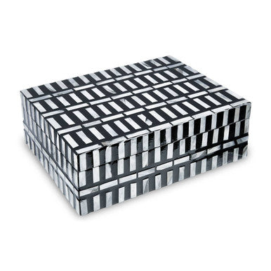 Orsina Bria Large Shell Inlay Trinket Box – Black and White Jewelry Box
