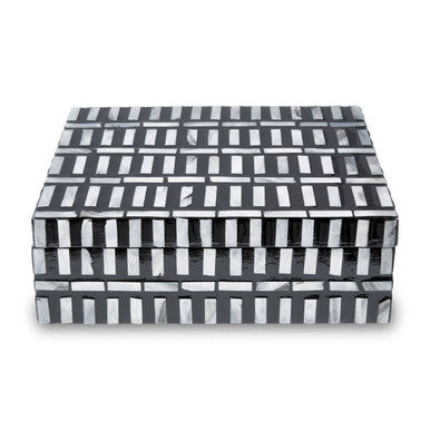 Orsina Bria Large Shell Inlay Trinket Box – Black and White Jewelry Box
