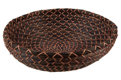 Orsina Bora Seagrass Decorative Bowl – Black and Copper Catch-All