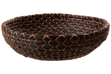 Orsina Bora Seagrass Decorative Bowl – Black and Copper Catch-All