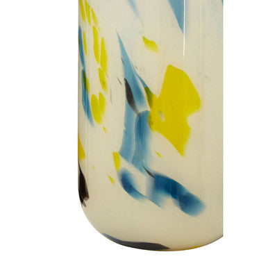 Orsina Carra Large Abstract Glass Vase – Off-White Terrazzo Design