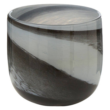 Orsina Carra Glass Planter – Grey and Black Brushstroke Modern Pot