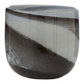 Orsina Carra Glass Planter – Grey and Black Brushstroke Modern Pot