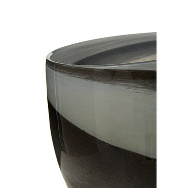 Orsina Carra Glass Planter – Grey and Black Brushstroke Modern Pot