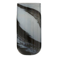 Orsina Carra Large Glass Vase – Grey and Black Brushstroke Decor