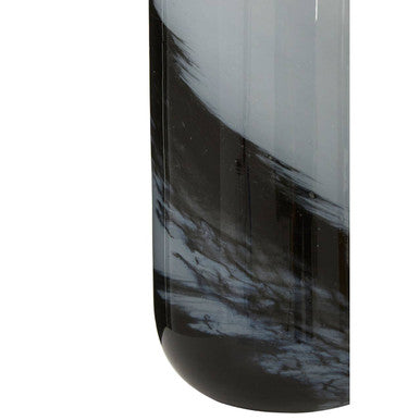 Orsina Carra Large Glass Vase – Grey and Black Brushstroke Decor