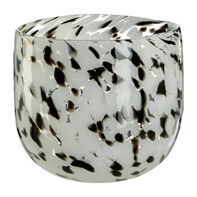Orsina Carra Speckled Grey Glass Planter – Modern Indoor Plant Pot