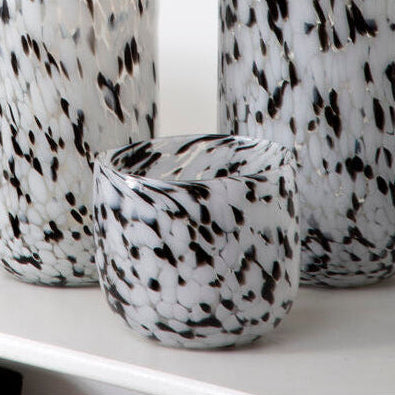 Orsina Carra Speckled Grey Glass Planter – Modern Indoor Plant Pot