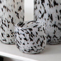 Orsina Carra Speckled Grey Glass Planter – Modern Indoor Plant Pot