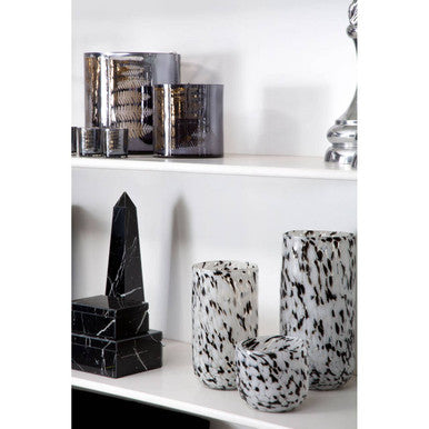 Orsina Carra Small Speckled Grey Glass Vase – Modern Tabletop Decor