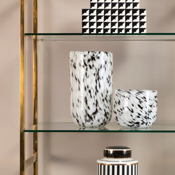 Orsina Carra Small Speckled Grey Glass Vase – Modern Tabletop Decor