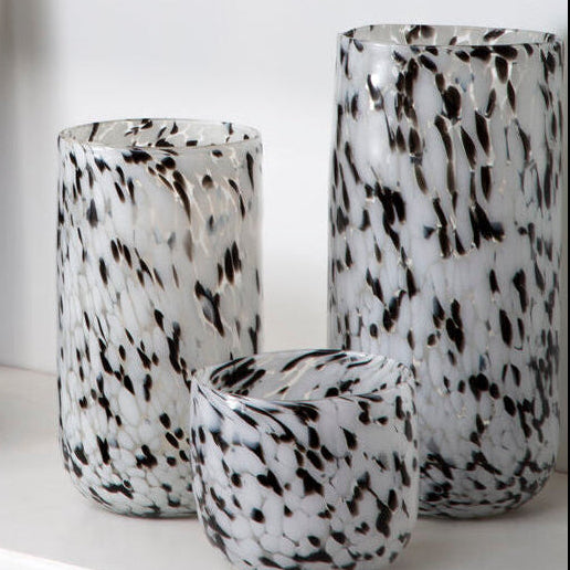 Orsina Carra Large Speckled Grey Glass Vase – Modern Centerpiece