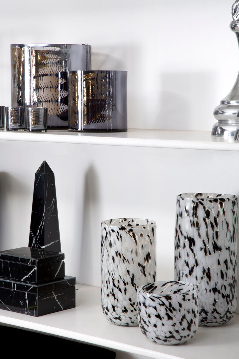 Orsina Carra Large Speckled Grey Glass Vase – Modern Centerpiece