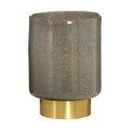 Orsina Cleo Small Grey Glass Vase with Brass Base – Modern Decor