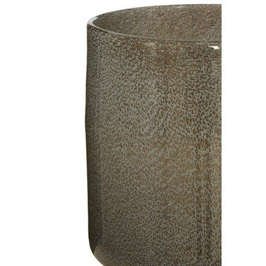 Orsina Cleo Small Grey Glass Vase with Brass Base – Modern Decor