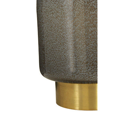 Orsina Cleo Small Grey Glass Vase with Brass Base – Modern Decor