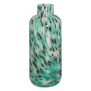 Orsina Calla Large Turquoise Speckle Glass Vase – Modern Home Decor