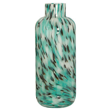 Orsina Calla Large Turquoise Speckle Glass Vase – Modern Home Decor
