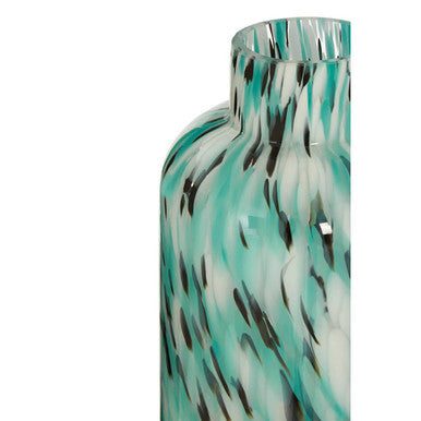 Orsina Calla Large Turquoise Speckle Glass Vase – Modern Home Decor
