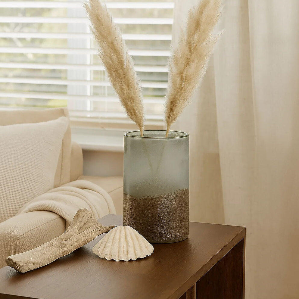 Orsina Chiara Medium Grey Sand Effect Vase – Modern Coastal Decor