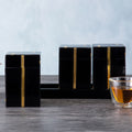 Orsina Odell Black and Gold Resin Jars with Tray - Set of 3