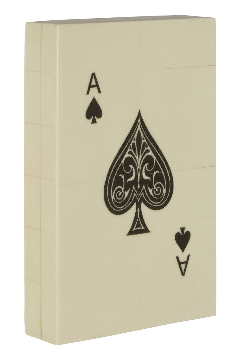 Orsina Churchill Games Cream Resin Card Box with Two Playing Card Decks