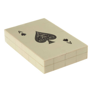 Orsina Churchill Games Cream Resin Card Box with Two Playing Card Decks