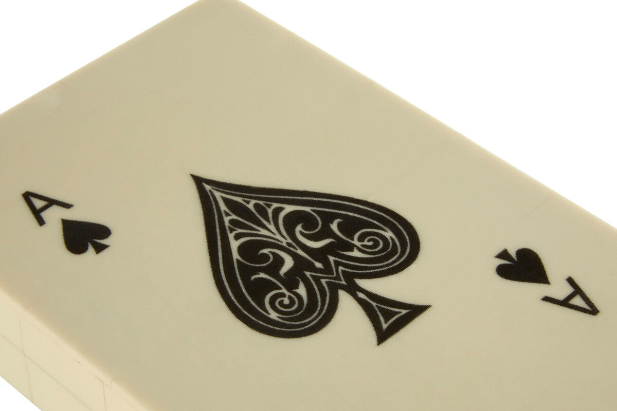 Orsina Churchill Games Cream Resin Card Box with Two Playing Card Decks