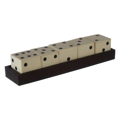 Orsina Resin Dice Set with Tray – White and Black 5-Piece Game Set