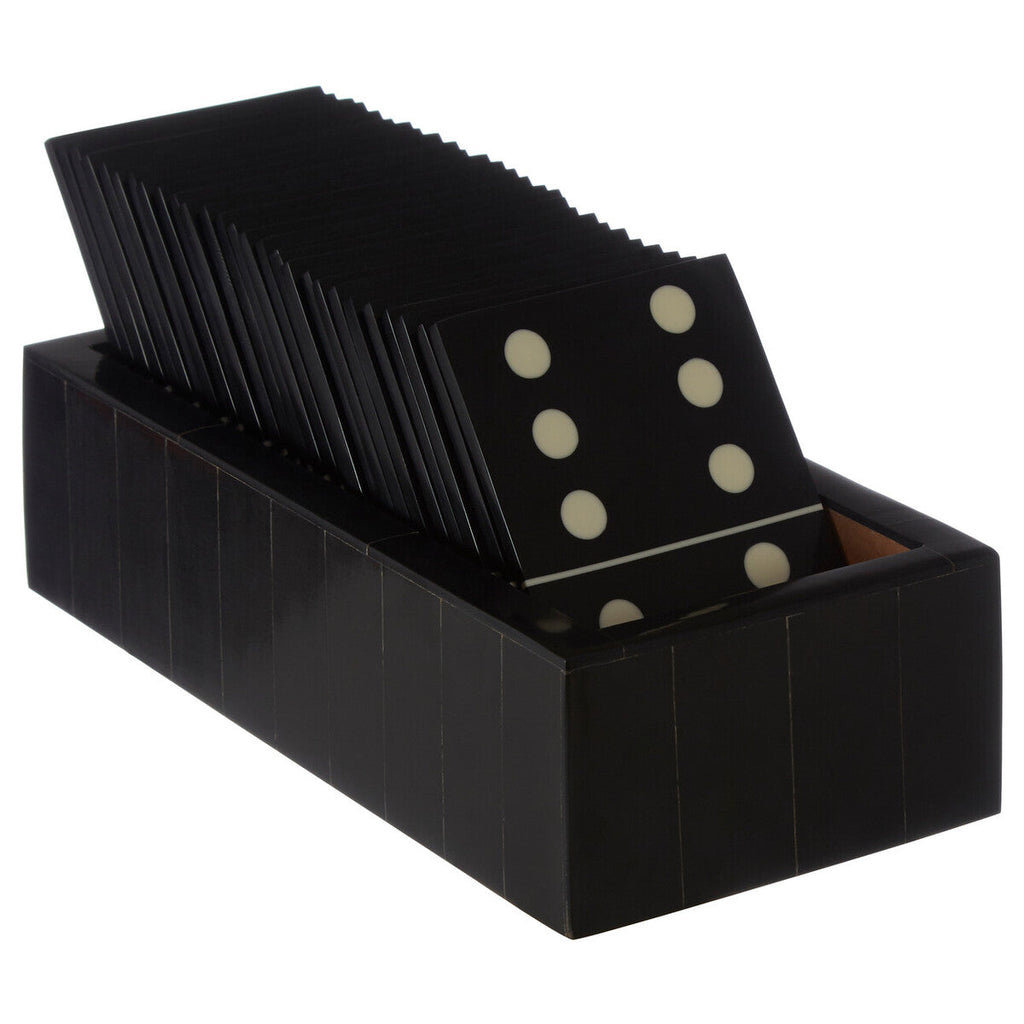 Orsina Black Resin Domino Set – Luxury Monochrome Tabletop Game