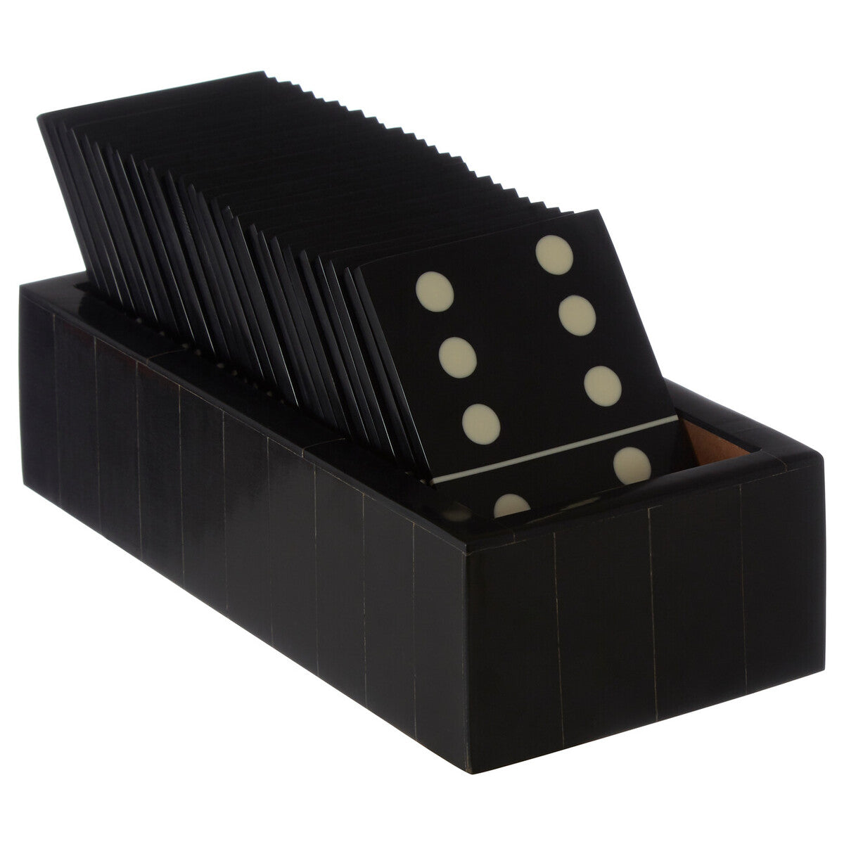 Orsina Black Resin Domino Set – Luxury Monochrome Tabletop Game